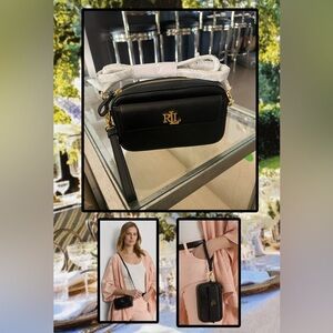 🆕 Lauren Ralph Lauren Leather Small Marcy Convertible Pouch